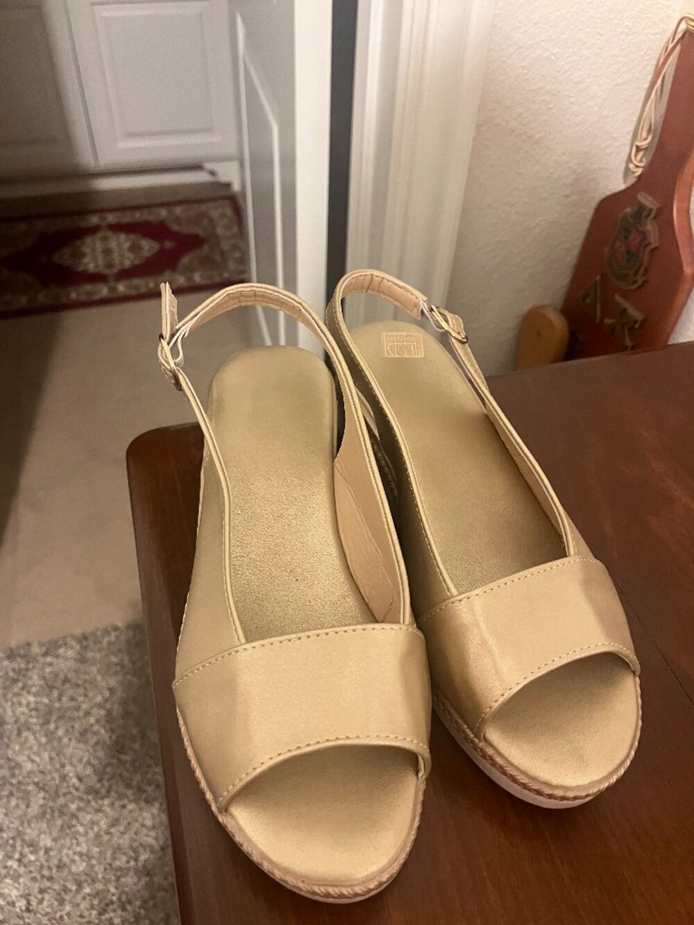 Gold shoes